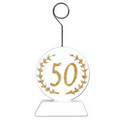 Gold Glittered "50" Photo/ Balloon Holder